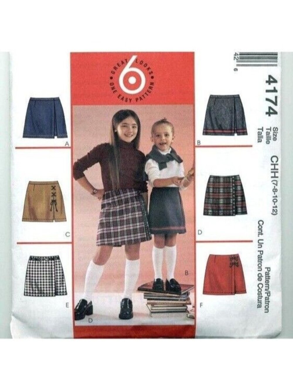 Vintage Sewing Pattern McCalls 4174 Girls/Childrens Skorts Size; 7-8-10-12 Uncut